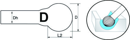Desenho técnico - Lima Rotativa Esférica - D