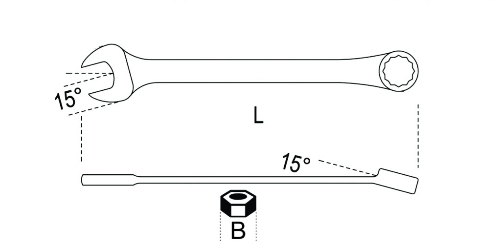 Desenho Tecnico de Chave Combinada Beta INOX 1